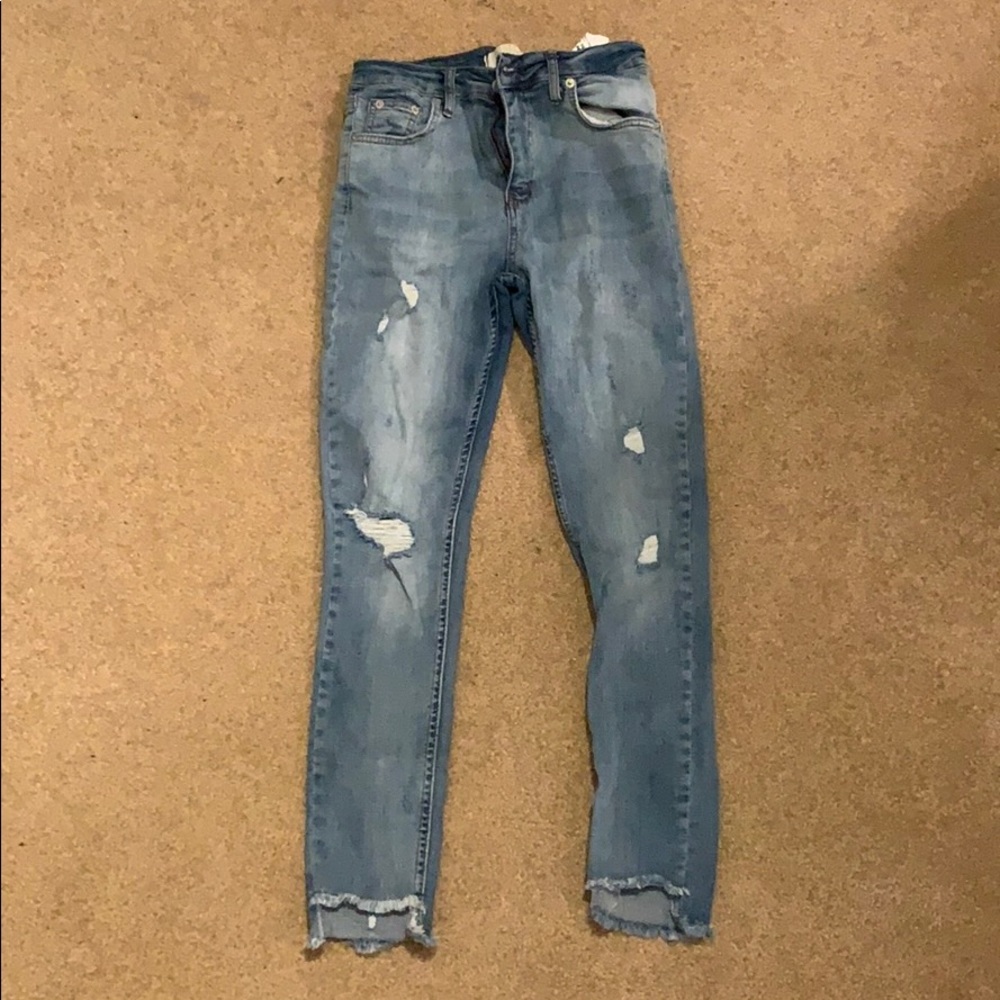 Blue denim jeans